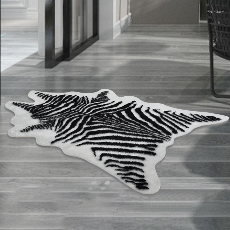 

225*180cm zebra animal Printed Carpet Velvet Imitation Leather Rugs Fur Animal Skins Natural Shape Carpets Non-slip Mats1, 01