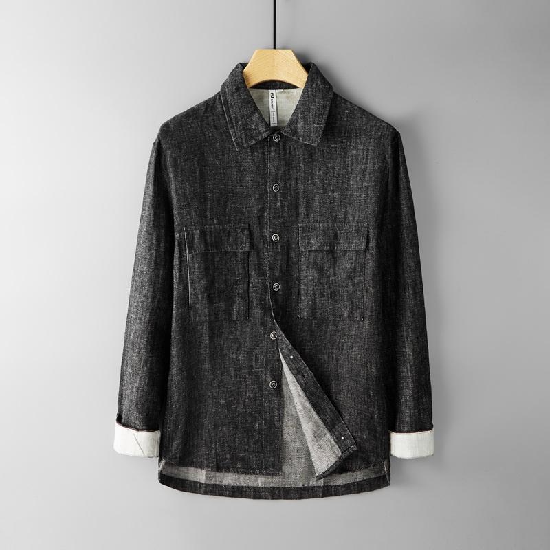 

Italy brand linen jacket men autumn long-sleeved fashion jacket mens casual black jackets for men tops jackets male Jaqueta