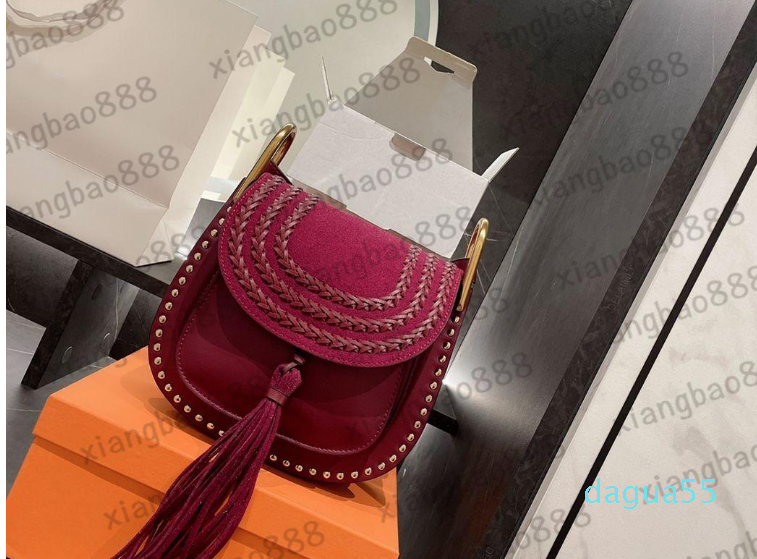 

Fashion Mini Hudson camel suede bags Crossbody Designer Women High Quality Cowskin Leather Cloe Messenger Saddle bag, I need see other product pic