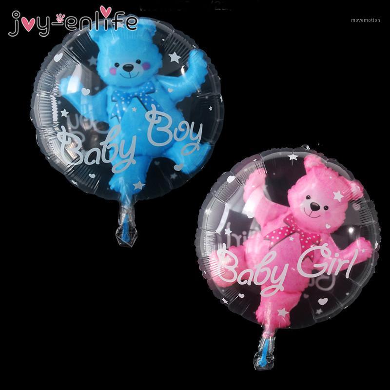 

1pcs Baby Boy Girl Blue Pink Bubble Ball in Ball Bear Bear Foil Balloons Kids 1st Birthday Gender Reveal Baby Shower Decor1