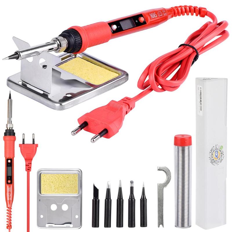 

JCD Electric Soldering Iron 220V 80W LCD Adjustable Temperature Welding Solder station elektrik soldering iron Tips kits Tool