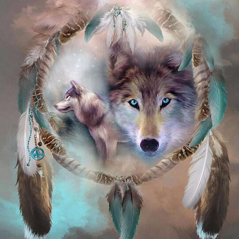 

5d diy diamond mosaic diamond embroidery christmas gift painting wolf animal home decoration new year gift