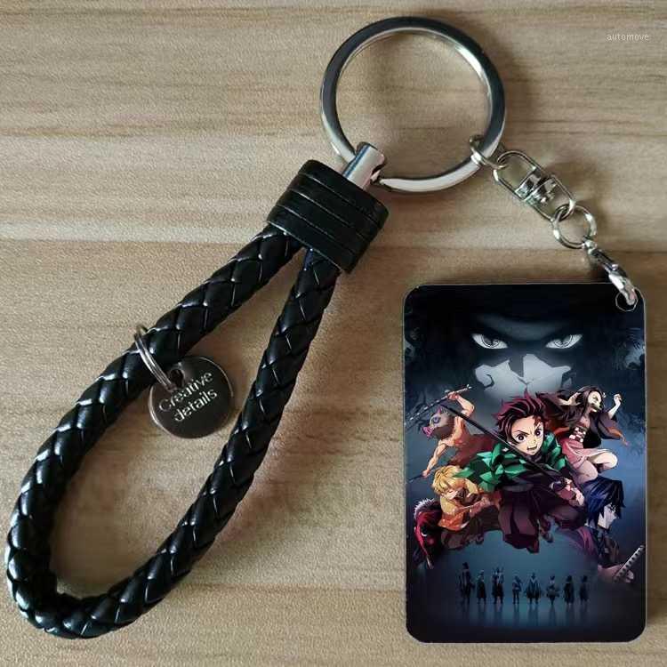 

Anime Demon Slayer Keychain My Wife Zenyi COS Tanjirou Card Set Keychains Pendant Fan Collection Commemorative Gift1