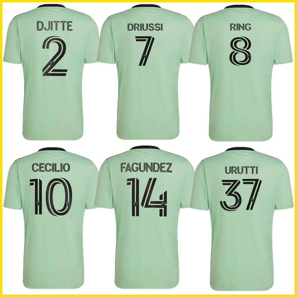 

2022 2023 MLS Austin FC SOCCER JERSEY AWAY blue 22 23 Djitte Driussi Ring Cecilio Fagundez URUTTI football shirts uniform top thailand FANS PLAYER VERSION, 21 22 away kids size: