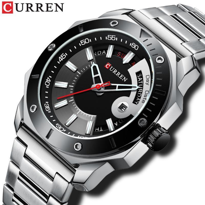 

CURREN 2020 New Mens Watches with Stainless Steel Creative Men's Watches Casual Quartz Clock Relogio Masculino1, S silver blue