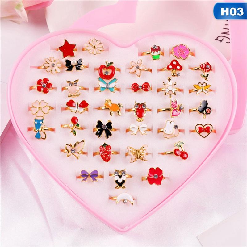 10Pcs encantador mezclado Lots Lindos Dibujos animados Niños//Niños Anillos de Resina Joyería Regalo LD S