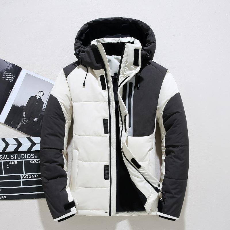 

Men Winter Jacket Coat Warm Fashion Autumn Casual Hooded Pocket Button Thick Jacket Male Top Coat Homme Outerwear, Black