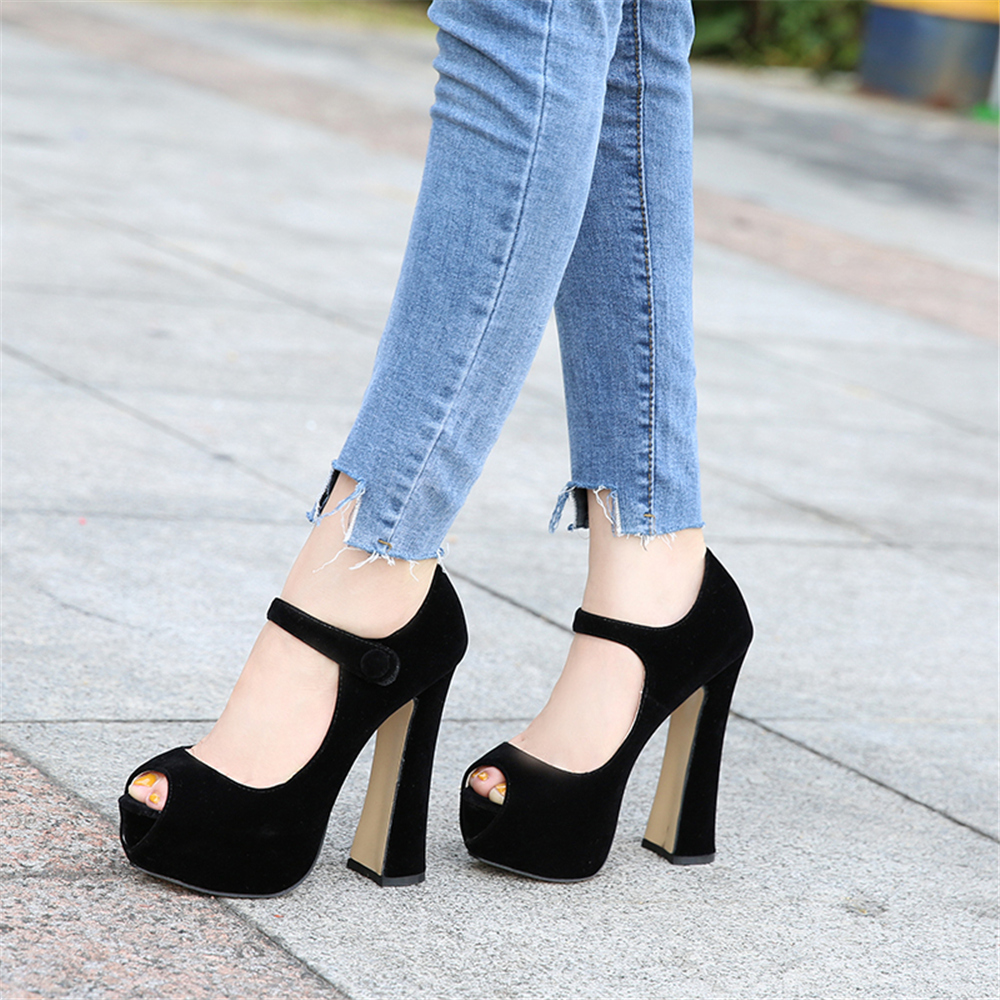 

2021 women two tall wedding peep toe pump lady big four inches black stripper platform fetish prom luxury straps shoe block JNN6, Swedish leopard