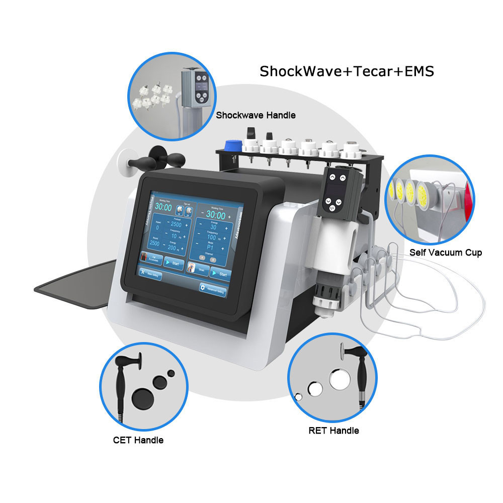 shockwave therapy Full Body Massager ems foot pad for choice on sale 3 in 1 Shock wave CET RET Back Knee Pain Relief Ems RF Tecar Physiotherapy M-image-753320199