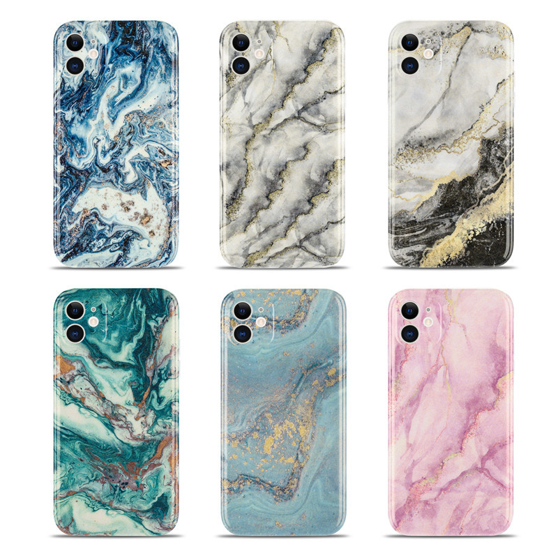 Fashion marble printed stylish phone cases ultra thin clear tpu back cover case for iphone 12 11 pro max xr xs-image-613347054