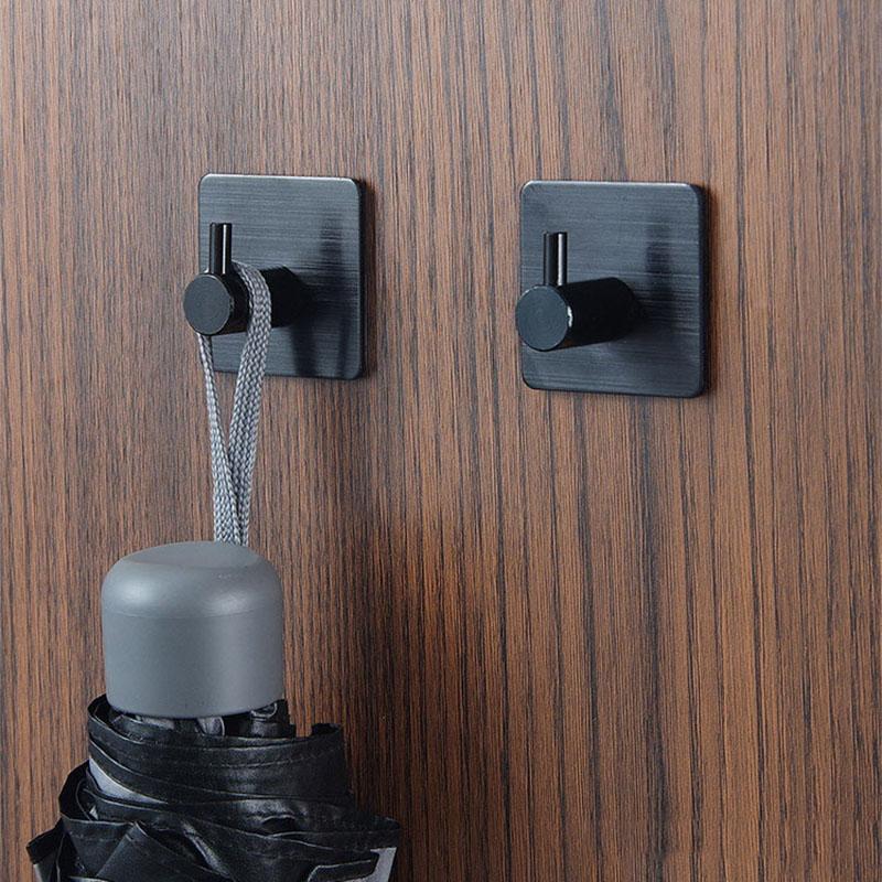 

1PC Stainless Steel High-end Hook Self Adhesive Clothes Hange Bags Key Rack Kitchen Towel Hanger Bathroom Accessory Organizer