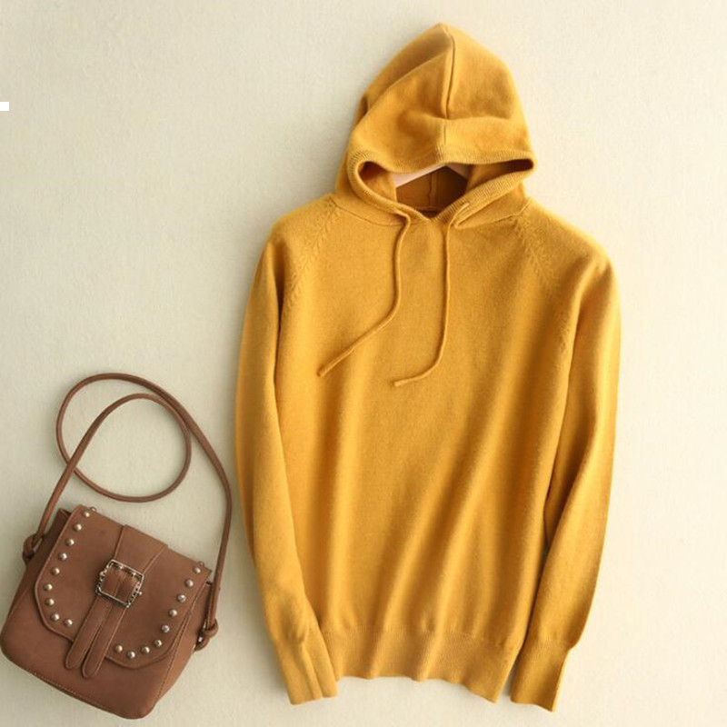 

Spring 2021 New Fall Fashion Knitted Hoodie Women's Hoodies Sweaters Kpop Style Street Wear 5qni QLQ8