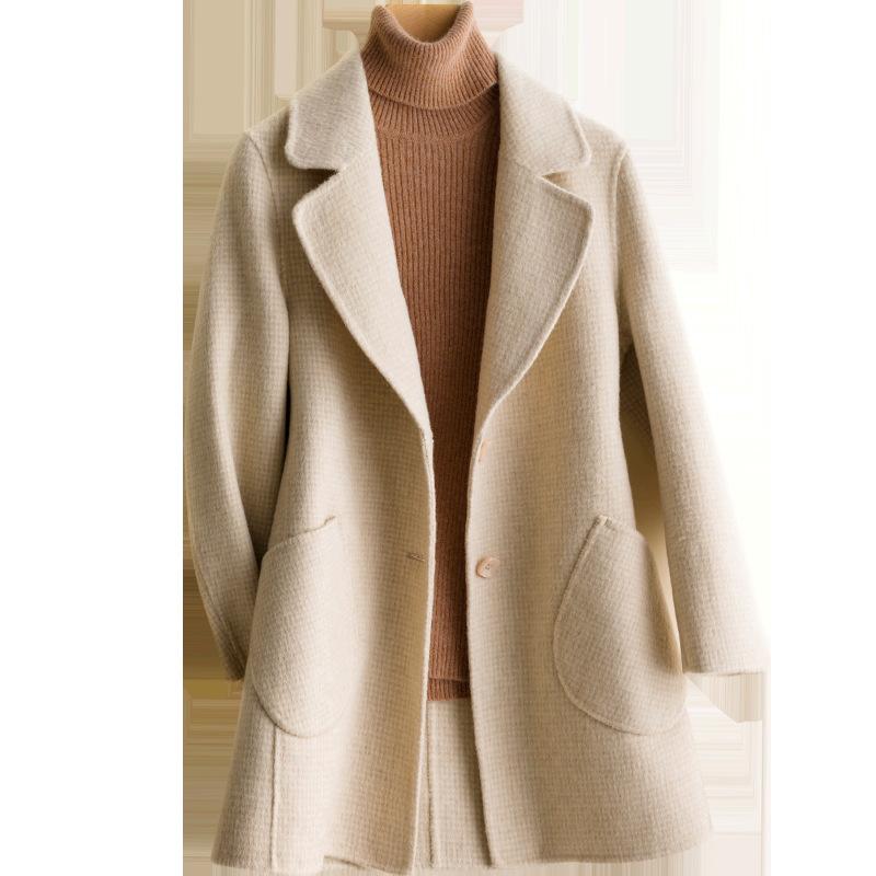 

The new 2020 double long cashmere coat whom Hepburn wind little high-end wool coat suits will show, See chart