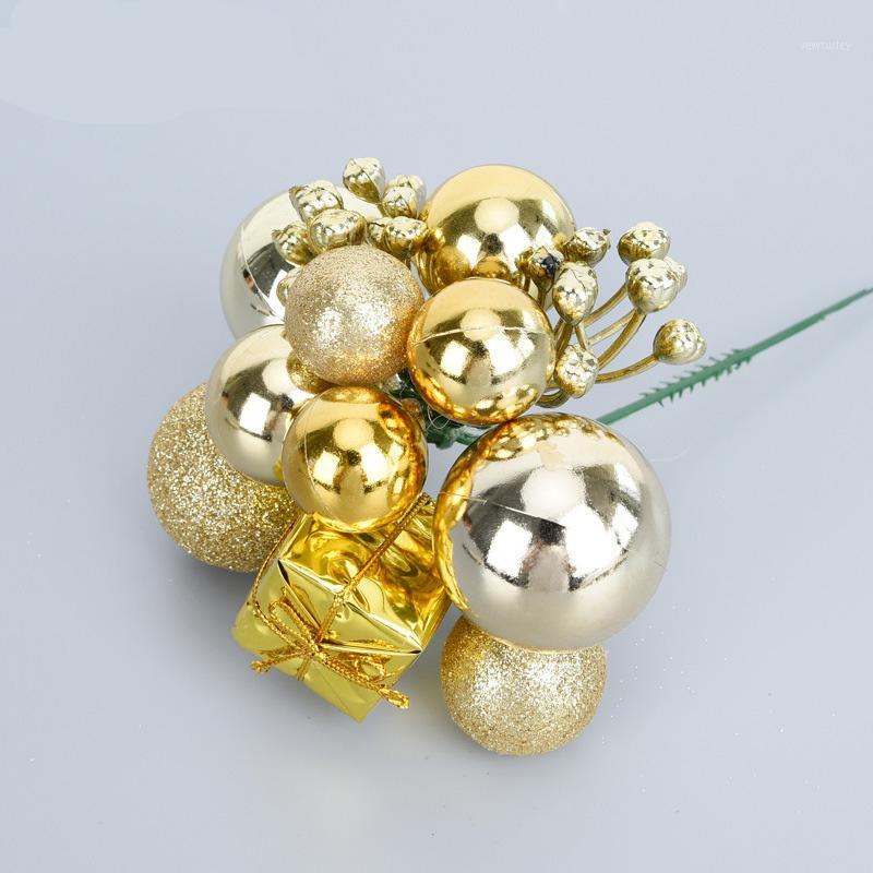 

5pcs DIY Cutting Artificial Balls Spruce Gift package pine branch cone Home Ornament Festival Christmas Tree Decor Party Supply1