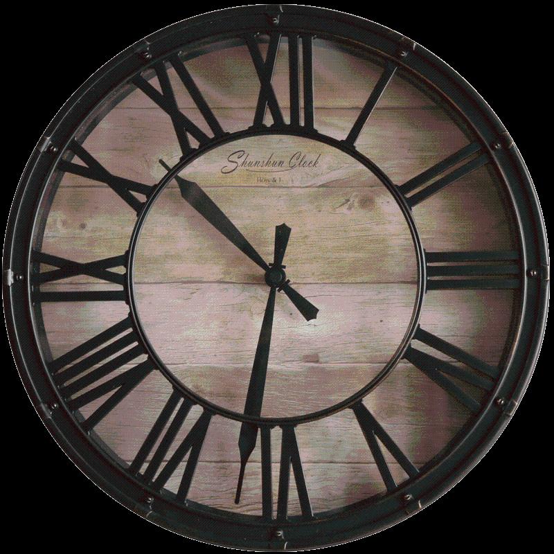 

Industrial Creative Wall Clock Vintage Round European Style Clock Metal Roman Numeral Orologio Parete Decoracion Comedor 50WC