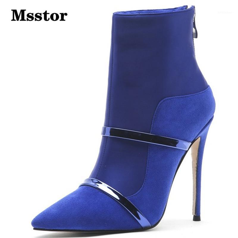 

Mixed Colors Boots For Women Red Sexy Fashion Stiletto Zipper Flock Ankle Boots High Heels Pointed Toe Winter Women Shoes1, Black