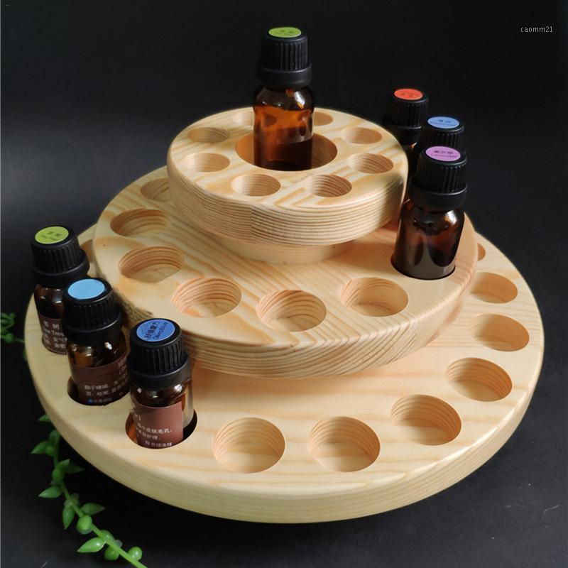 

Round Rotating Essential Oil Storage Box 3 Layers 39 Slots Wooden Essential Oil Display Organizer Creative Wood Case1