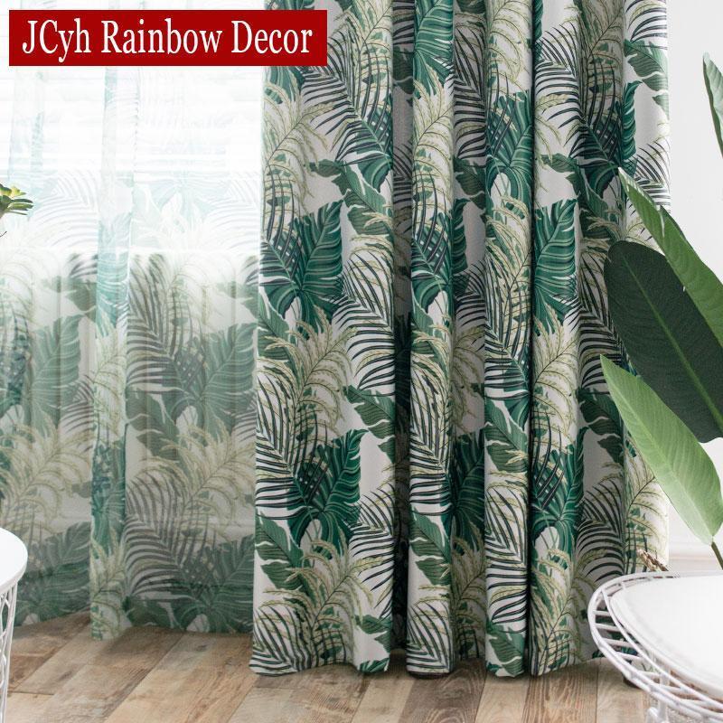 

JCyh Modern Pattern Rainforest Blackout Curtains For Bedroom Window Curtains Living Room Tend Cortinas Rideaux Blinds Drapes1, Red tulle
