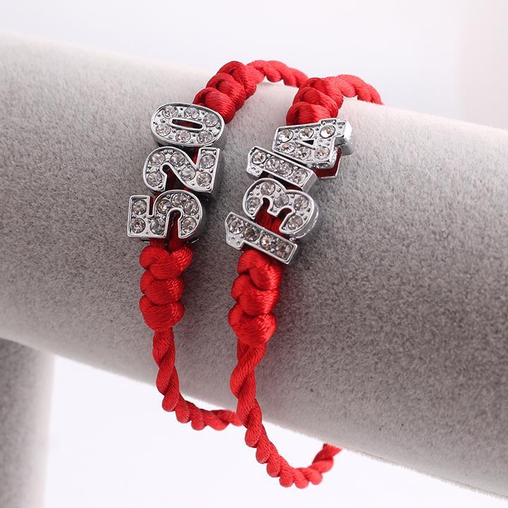 

5201314 digital red rope rhinestone lovers charm Bracelets for women men wholesale