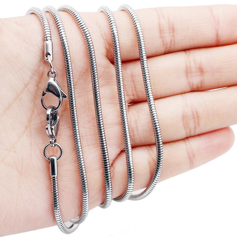 

100% Stainless Steel Snake Chain For Jewelry Making 2.4mm width Metal Rolo Snake Chain Necklace 80cm Wholesale 10pcs1