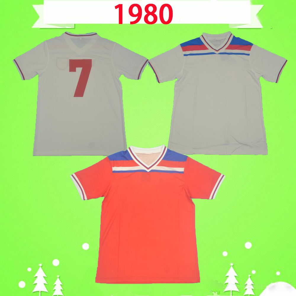 

1980 RETRO soccer jerseys vintage football shirt 80 home white red home away classic Maillot de foot top quality, Retro 1980