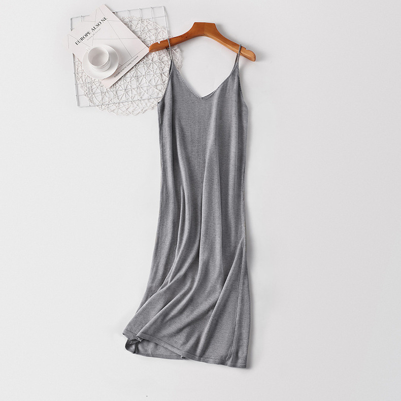 

2021 New Spring Summer Woman Knitted Tank Casual Clothes Long Camisole Vest Loose Women Home Dress Cotton Maix Lr9k, Yellow