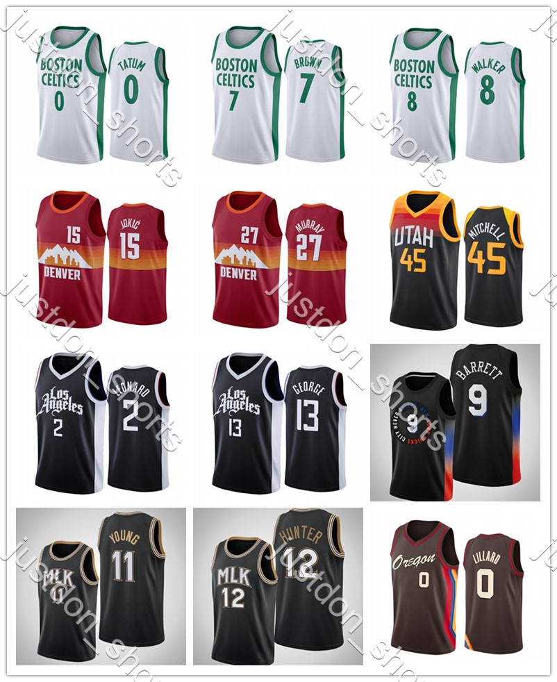 

Youth Tatum 0 Brown 7 Walker 8 Jokic 15 Murray 27 Mitchell 45 Lillard 0 George 13 Leonard Young 11 Hunter 13 Embroidery Jerseys Shirts, Shows