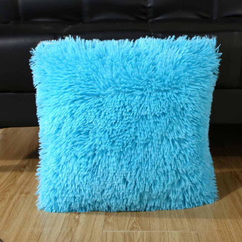

1Pcs 43*43cm Solid Color Plush Soft Throw Pillow Plush Cushion Cover Home Decoration Sofa Bed Decor Decorative Pillowcase F1010