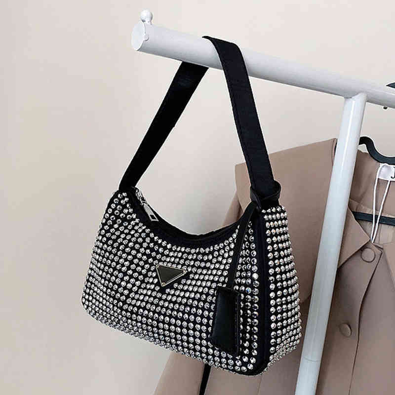 

Handbag For Women 2021 New Texture Underarm Bag Fashion Belt Diamond Shoulder Bag Zipper Dinner Tote Bag Personalized Luxury, Green