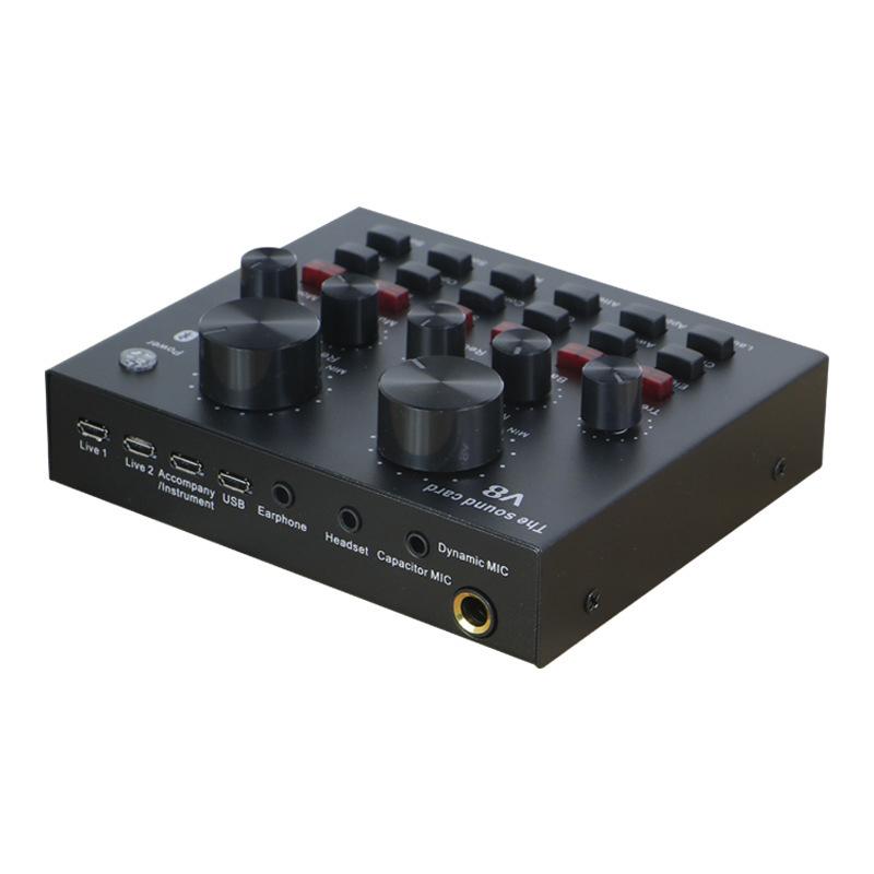 

Durable KTV Live Broadcast Mini Audio Mixer Sound Card Console Mic Studio Recording For Mobile Phone Computer