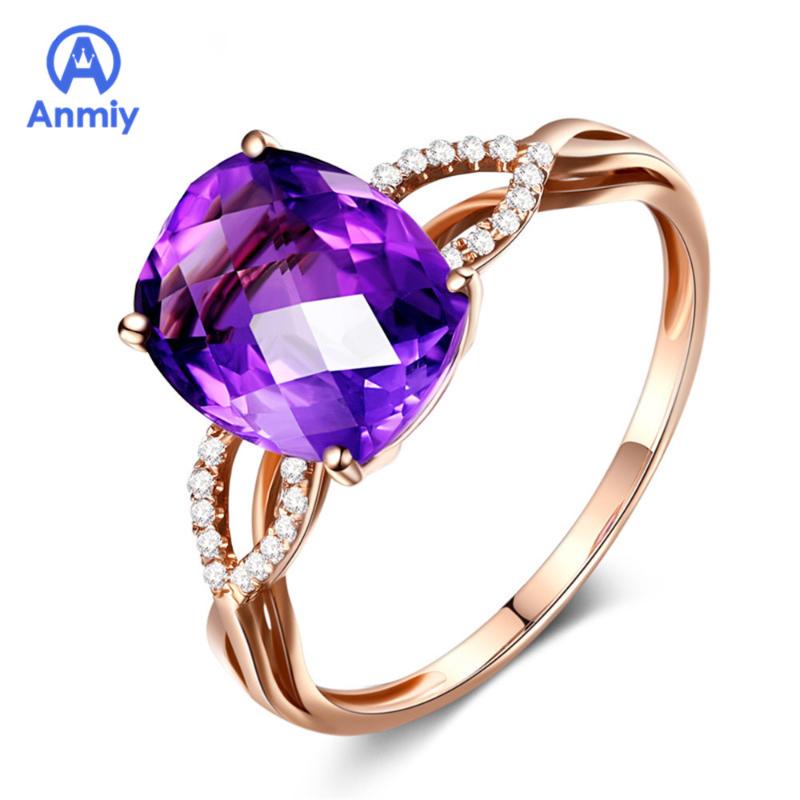 

Anmiy New Elegant Oval Deep Women's Rose Gold Open Ring