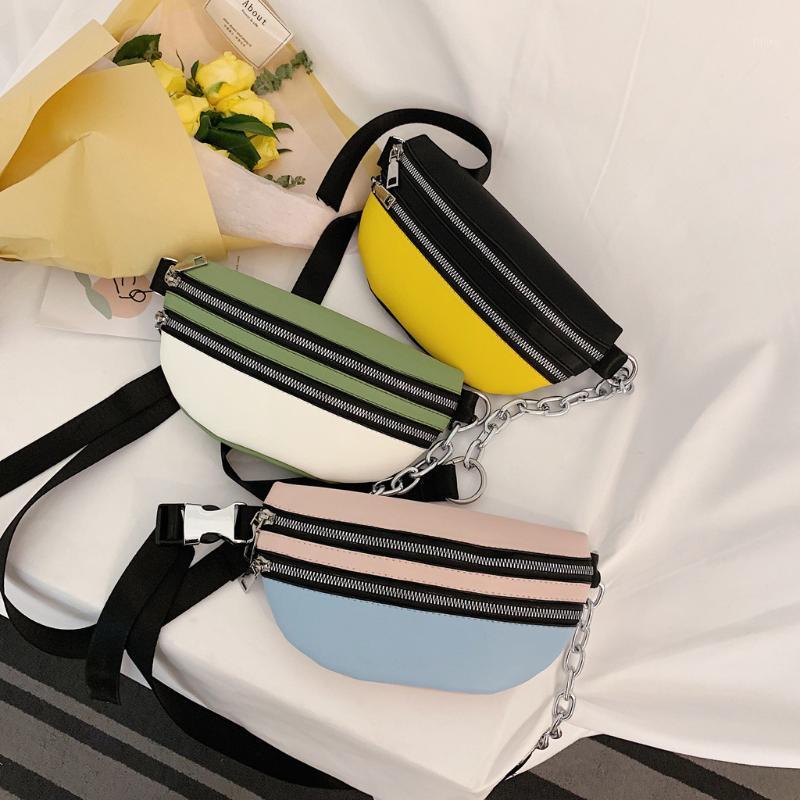 

Women's Fashion Sport Patchwork Fanny pack casual chest bag Waist Pocket Bag Single Shoulder Slant cross-body1, Blue