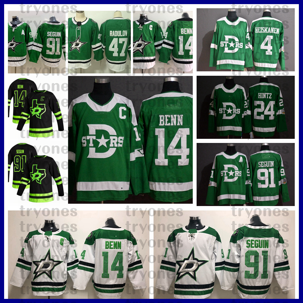 

2021 Dallas Stars Hockey Jerseys 91 Tyler Seguin 14 Jamie Benn 4 Miro Heiskanen 24 Roope Hintz Winter Classic Green Stitched Shirts Mens Alexander Radulov, Classic91