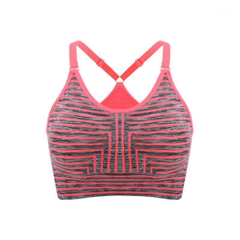 

2020 Women Sport Bra Sexy Stripe Breathable Quick Dry Underwear Yoga Bras Wire Free Fitness Sports Bra1