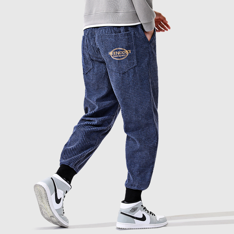 

2021 New Autumn Newly Fashion Men Jeans Streetwear Casual Corduroy Harem Pants Homme Designer Wide Leg Sweatpants Hip Hop Jogger Trousers Ve, Black
