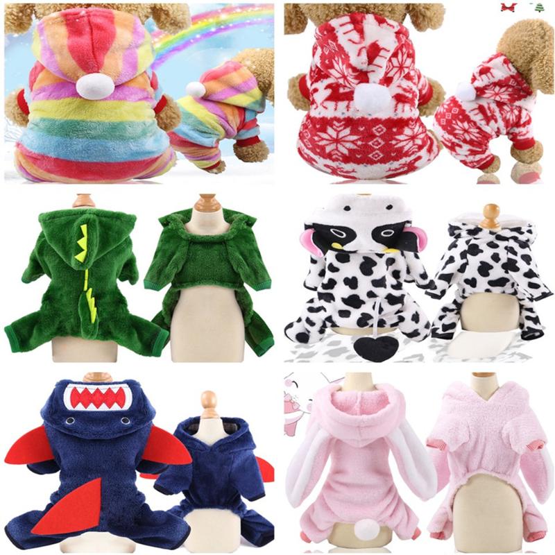 

Flannel dog clothes pet clothes cat button animals four feet warm dog pajamas New 2020, Miki stars