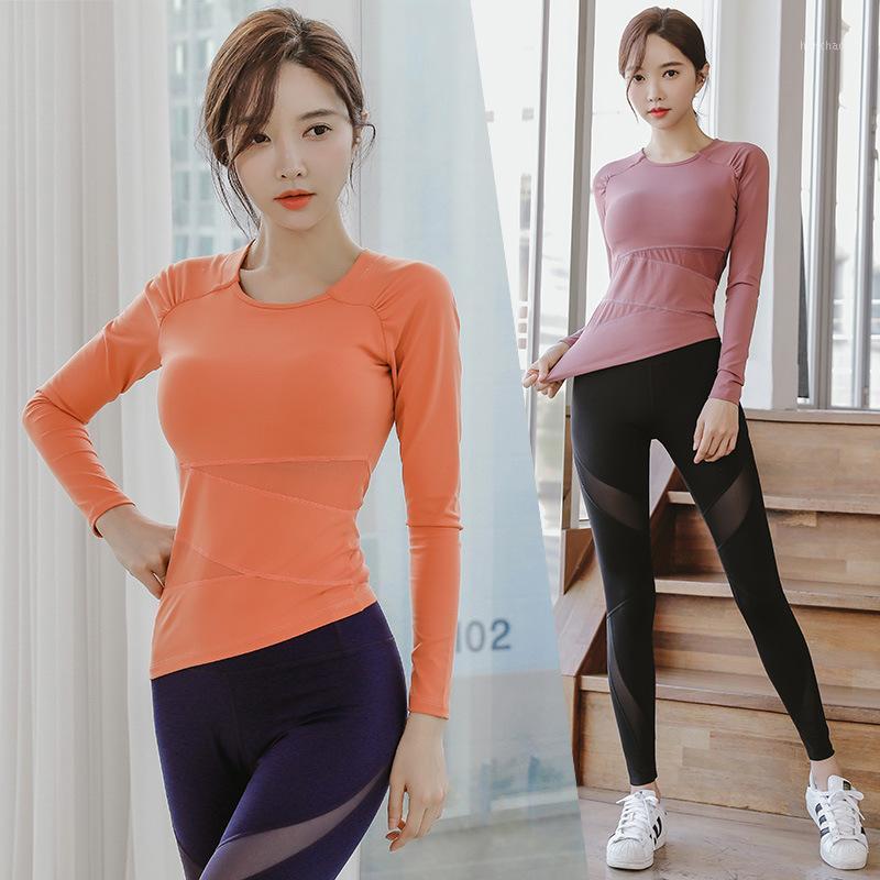 

Women Seamless Yoga Set 2020 High Waisted Sportswear slimming T-shirt yoga pants fitness clothes yoga clothing two-piece female1, As pic 1