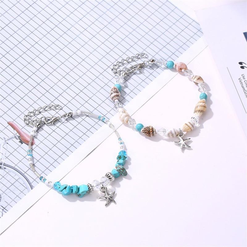 

New Natural Shell Conch Rope Anklets For Women Foot Jewelry Summer Beach Barefoot Bracelet Ankle on Leg For Women 2021
