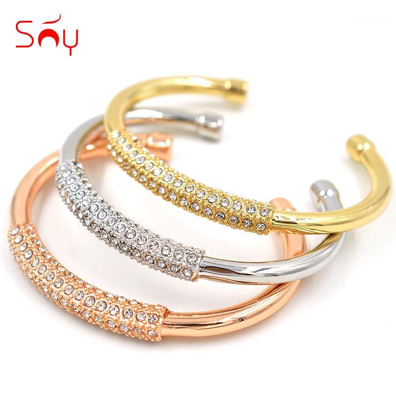 

Bangle Sunny Jewelry Bridal Wedding Statement Cuff Bracelets Bangles For Women Cubic Zirconia Fairy Star Party Daily Gift1