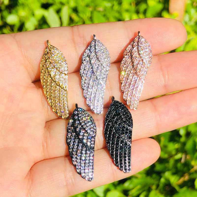 

Charms 5pcs Bling Wing Pendant For Women Bracelet Necklace Earring Making Handmade Jewelry Accessories Wholesale