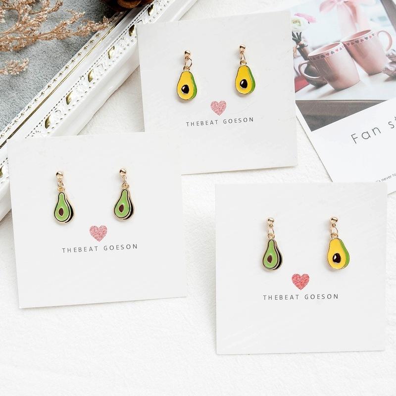 

Korean Personality Creative Metal Texture Avocado Earrings Summer Fashion Simple Fruit Jewelry for Women Girl's Accessories