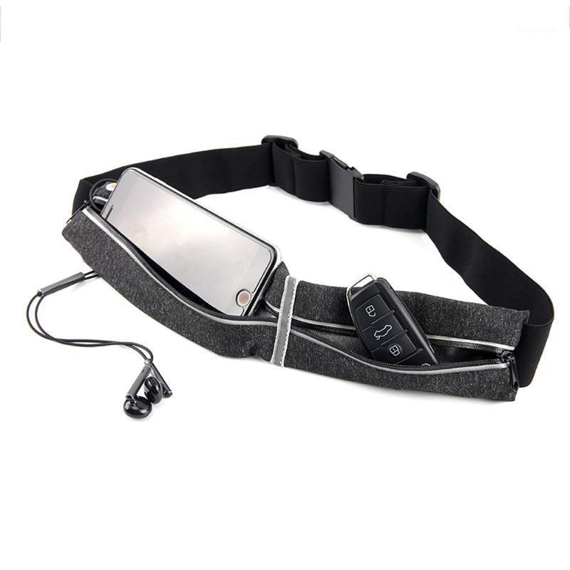 

2020 New Running Pouch Belt Bag Comfortable Runner Waist Pack with Reflective Stripes for Men and Women1, Black