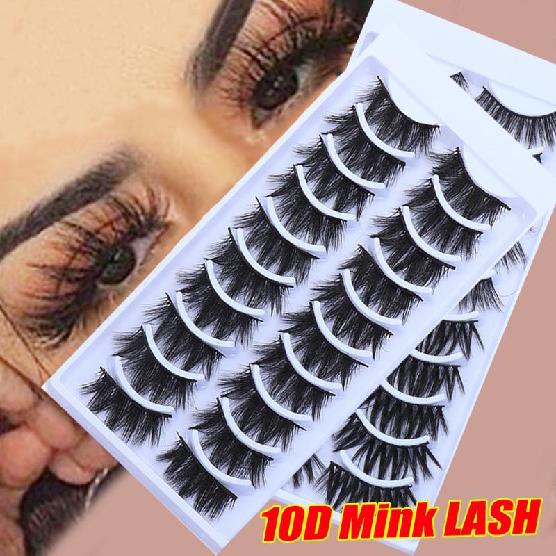 

10Pairs 10D Wholesale Mink Lashes Fluffy Long Natural Wispies Eyelashes Cruelty-free Makeup Eyelash Extension Eye Makeup Tools