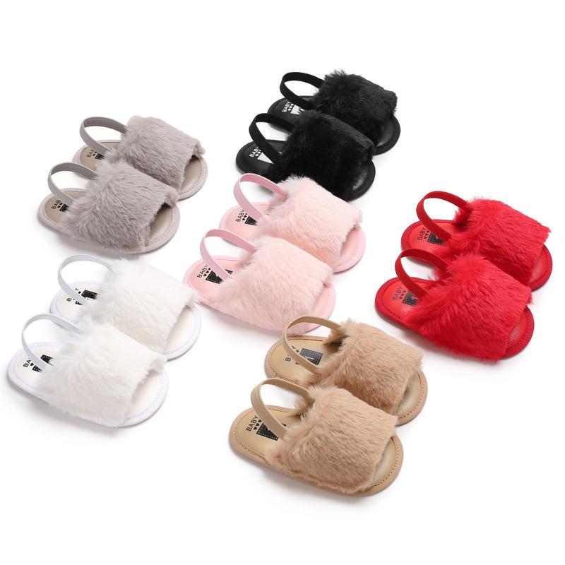 

New -18M Fashion Faux Fur Baby Shoes Cute Infant Baby Boys Girls Prewalker Shoes Soft Sole Slipper Comfortable Indoor, Gray