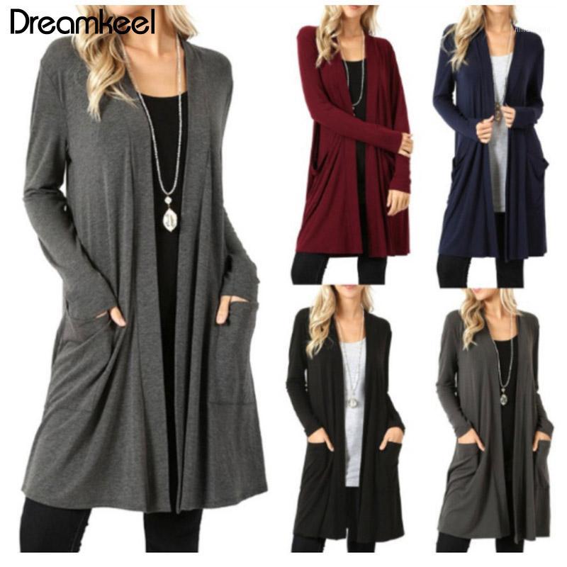 

Women Cardigan Long Sleeve High Quality Tops Simple Autumn New Female Elegant Pocket Knitted Outerwear Sweater Warm plus size Y1, Clothing matching