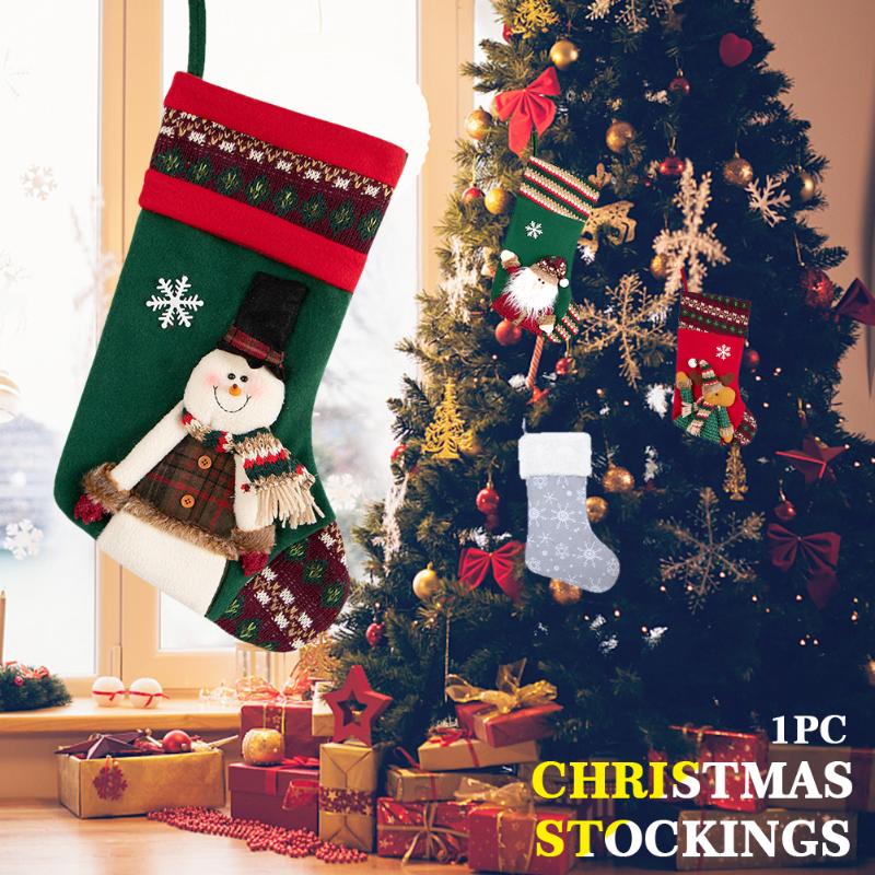 

Party Cute Reusable Festival Home Decor Gift Bag Large Capacity Candy Pouch Christmas Stockings Pendant Tree Hanging Kids Adults