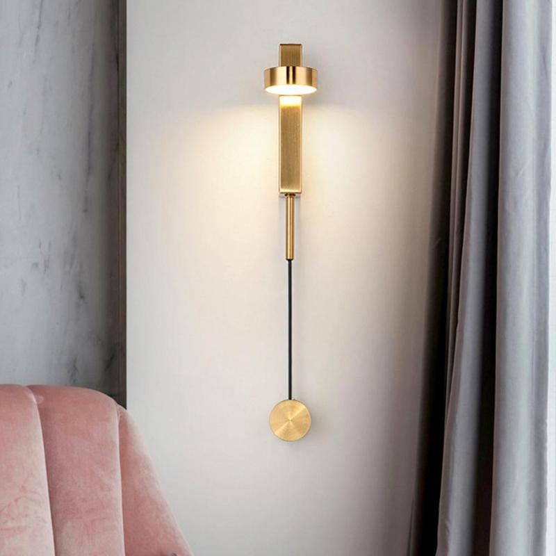 

LED Wall Light Lamps Rotation Dimming Switch Led Indoor Wall Modern iron Deco Sconce Livingroom Golden Luminaire