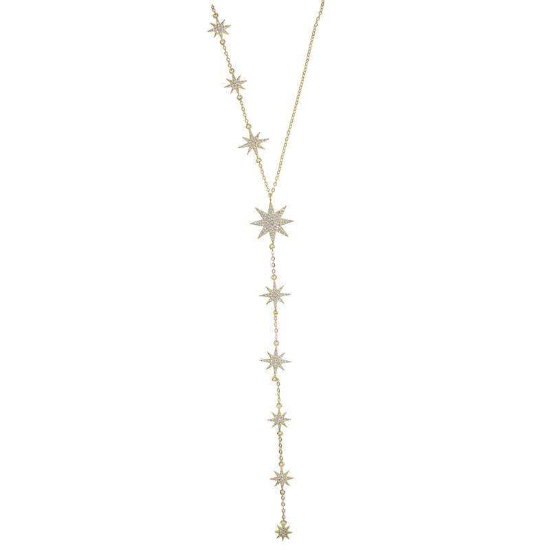 

INS Fashion Silver Color Charm Necklace Creative Elegant Zircon Stars Clavicle Chain Jewelry for Women Gifts