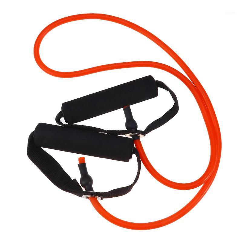 

1pc Yoga Elastic Fitness Exercise Pull Rope Exercise Resistance Bands Workout Bands with Handle for Women (Black + Green)1