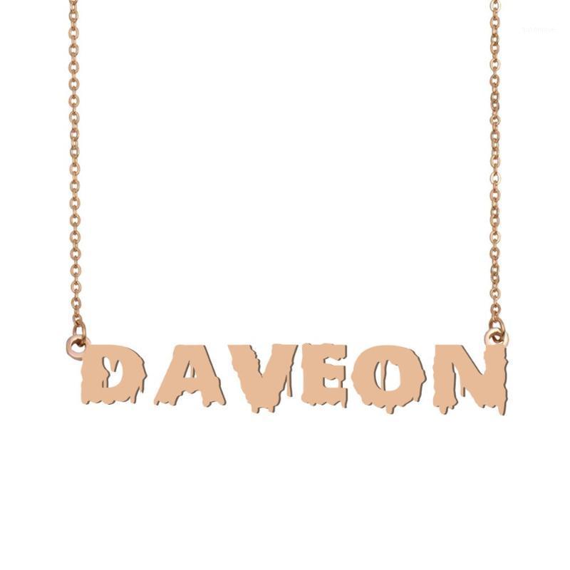 

Daveon Name Necklace , Cool Bloody Art Name Necklace for Halloween and Santa's Day Jewelry Gift for Kids Boys Girls1